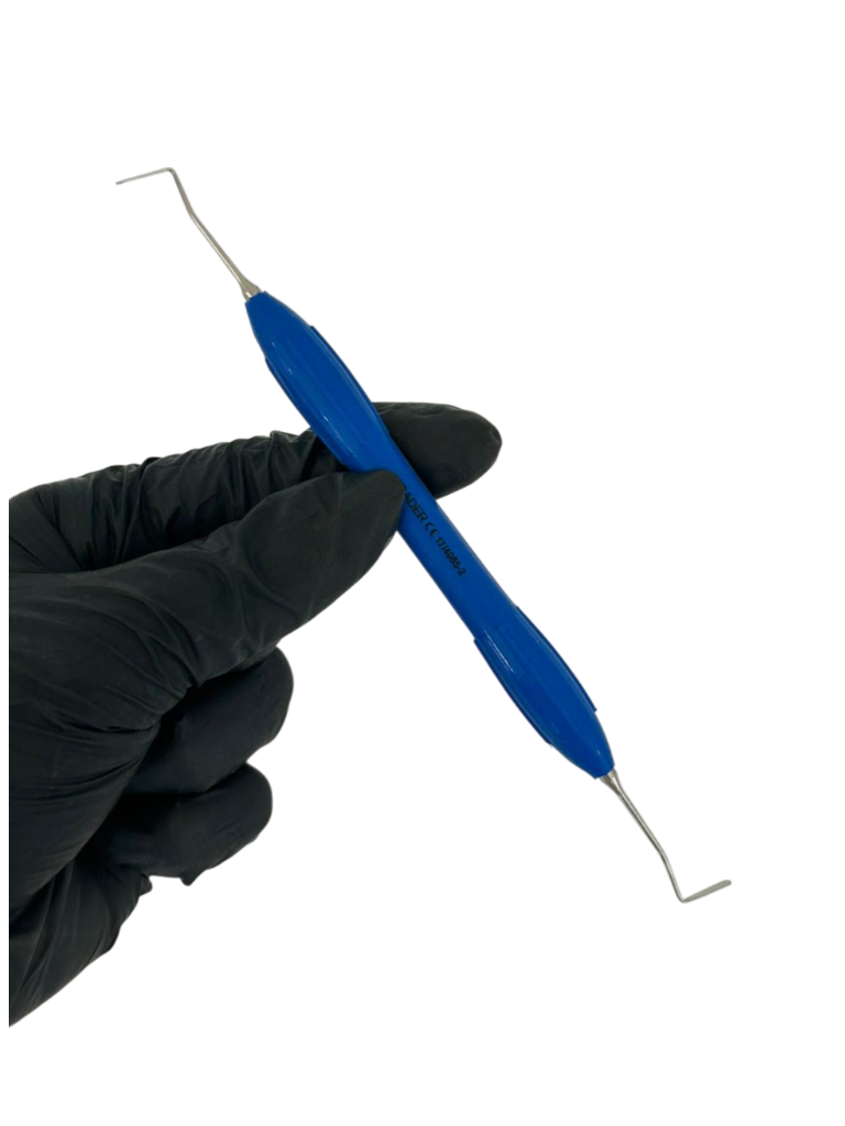 ESPÁTULA PARA COMPOSITE DE MANGO SILICONADO AZUL