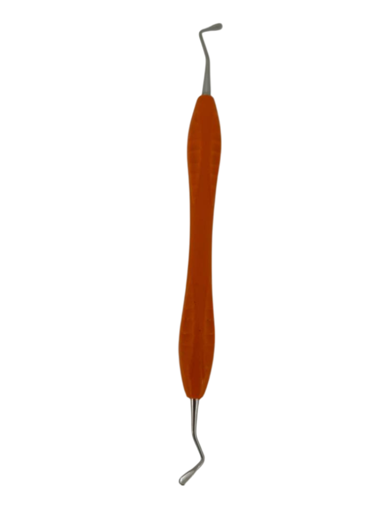 ESPÁTULA PARA COMPOSITE DE MANGO SILICONADO NARANJA