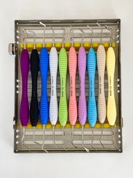 KIT DE 10 ESPATULAS PARA COMPOSITE BADERMASTER CON CASETE METALICO