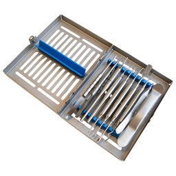 CAJA DE CIRUGIA IMPLANTOLOGICA PERIODONTAL CON CASETTE METÁLICO GRIS